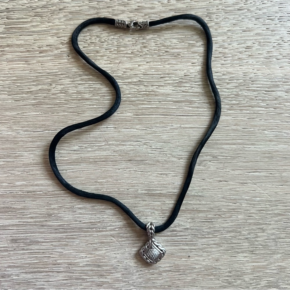 John Hardy Diamond and Sterling Silver Pendant Necklace
